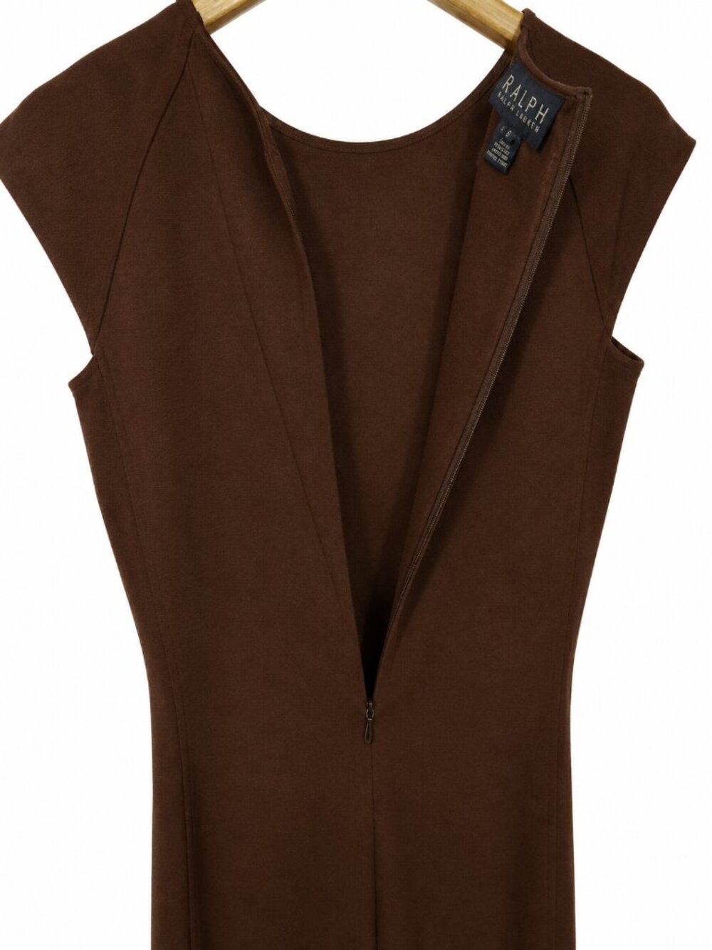 Ralph Lauren Blue Label Chocolate Brown Italian Wool Sheath Midi Dress 6 - Picture 7 of 12